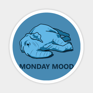 Monday mood blue elephant Magnet